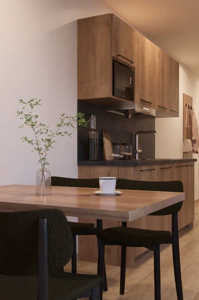 Küche des Apartments